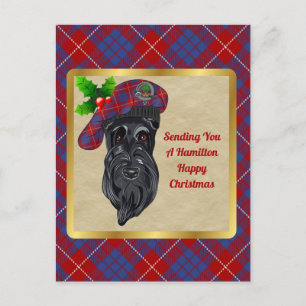 Hamilton Clan Badge & Tartan Kerstmis Briefkaart