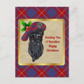 Hamilton Clan Badge & Tartan Kerstmis Briefkaart (Voorkant)