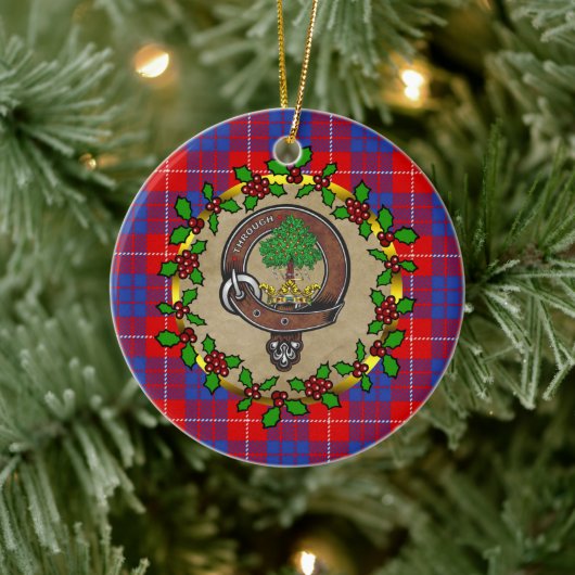 Hamilton Clan Badge & Tartan Persoonlijke mas Keramisch Ornament (Boom)