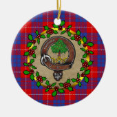Hamilton Clan Badge & Tartan Persoonlijke mas Keramisch Ornament (Voorkant)