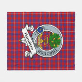 Hamilton Clan Badge Tartan Pset Fleece Deken (Voorkant (Horizontaal))