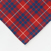 Hamilton Clan Bright Blue en Red Tartan Fleece Deken (Hoek)
