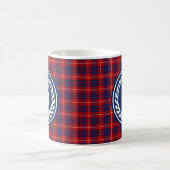 Hamilton Clan Red en Royal Blue Tartan Monogram Koffiemok (Center)