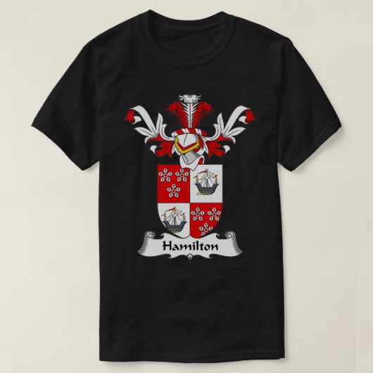 Hamilton Coat of Arms Family Crest T-shirt (Design voorkant)