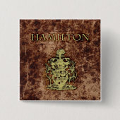 Hamilton Crest Vierkante Button 5,1 Cm (Voorkant)