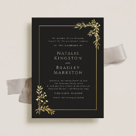 Hamilton Elegante Goud Folie Bloemen Bruiloft Uitnodiging