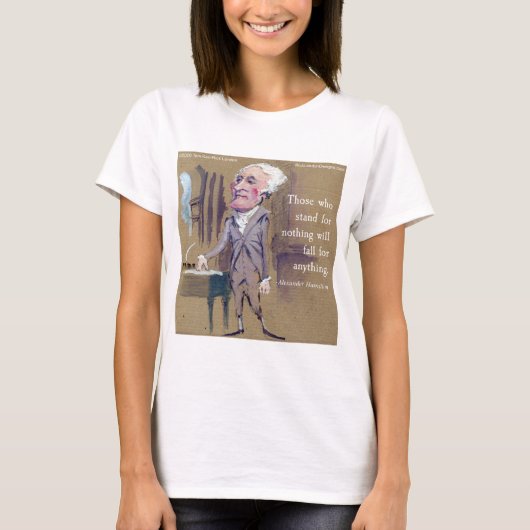 Hamilton "Fall For Anything" Citaat Dames T-shirt (Voorkant)
