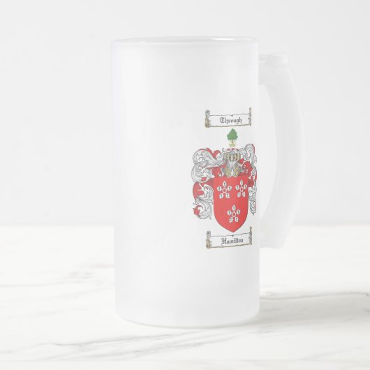 HAMILTON FAMILIE CREST - HAMILTON WAPENKAT MATGLAS BIERPUL (Voorkant rechts)