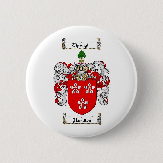 HAMILTON FAMILIE CREST - HAMILTON WAPENKAT RONDE BUTTON 5,7 CM (Voorkant)