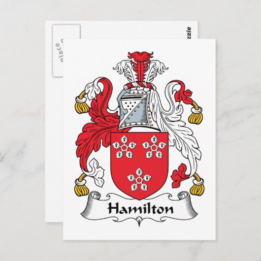 Hamilton Family Crest Briefkaart (Voorkant / Achterkant)