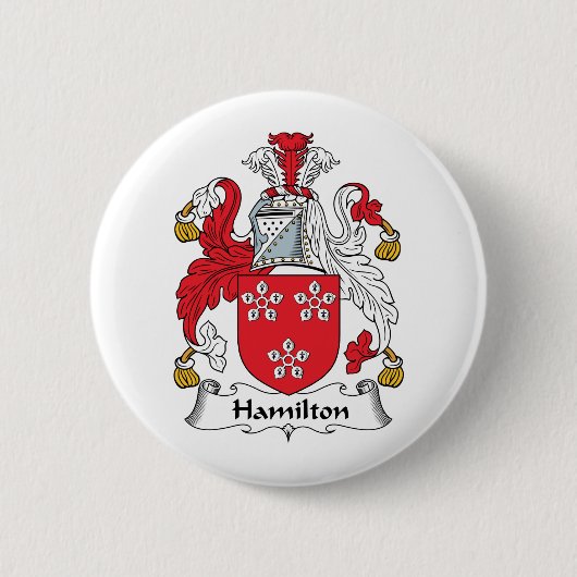 Hamilton Family Crest Ronde Button 5,7 Cm (Voorkant)