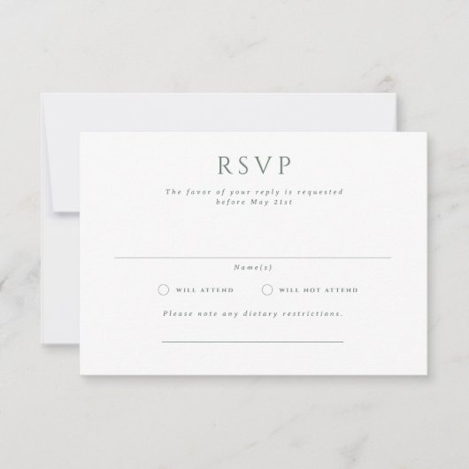 Hamilton Formele Landschap Wedding RSVP Kaart (Voorkant)