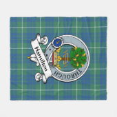 Hamilton Hunting Ancient Clan Badge Tartan Pset Fleece Deken (Voorkant (Horizontaal))