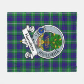 Hamilton Hunting Clan Badge Tartan Pset Fleece Deken (Voorkant (Horizontaal))