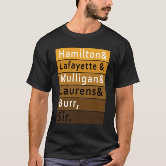 Hamilton Laurens Lafayette_ Mulligan Bur T-shirt (Voorkant)
