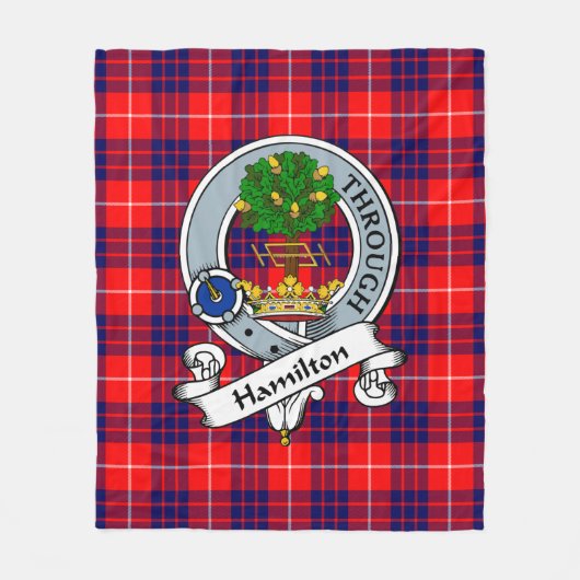 Hamilton Modern Clan Badge Tartan Pset Fleece Deken (Voorkant)
