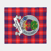 Hamilton Modern Clan Badge Tartan Pset Fleece Deken (Voorkant (Horizontaal))