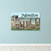 Hamilton, Montana - Grote letterscènes Canvas Afdruk (Insitu (Houten vloer))