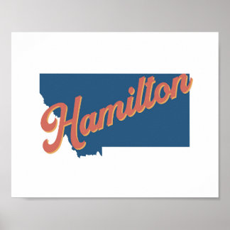 Hamilton, Montana staat gedrukt Poster