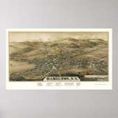 Hamilton, NY Panoramic Map - 1885 Poster (Voorkant)