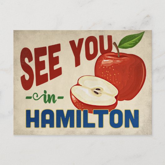 Hamilton Ohio Apple - Vintage Travel Briefkaart (Voorkant)