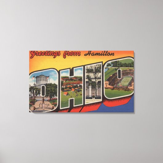 Hamilton, Ohio - Grote Letter-scènes Canvas Afdruk (Voorkant)