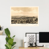 Hamilton, ON, Canada Panoramic Map - 1859 Poster (Thuiskantoor)