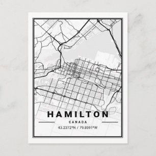 Hamilton Ontario Canada Travel City Map Poster Briefkaart