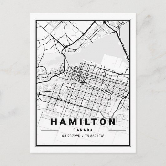 Hamilton Ontario Canada Travel City Map Poster Briefkaart (Voorkant)