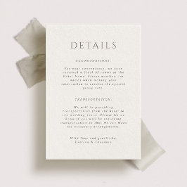 Hamilton Portait Wedding Details Kaart