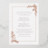 Hamilton Roos Gold Folie Greenery Wedding Folie Uitnodiging (Voorkant)