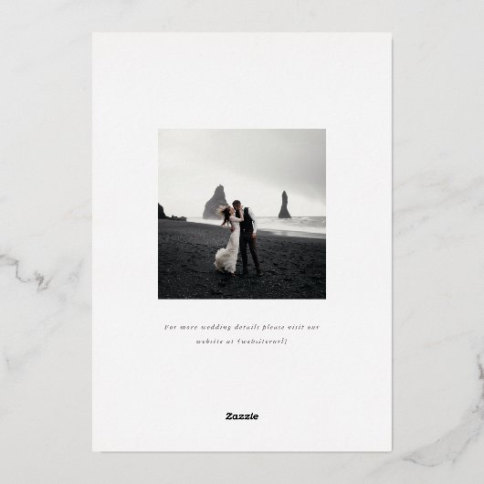 Hamilton Roos Gold Folie Greenery Wedding Folie Uitnodiging (Achterkant)