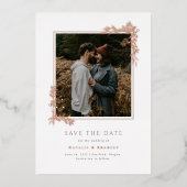Hamilton Roos Gold Greenery Wedding Save the Date Folie Uitnodiging (Voorkant)