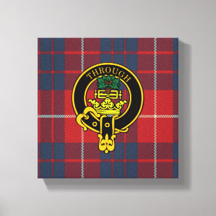 Hamilton Scottish Crest en Tartan Canvas print