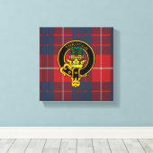 Hamilton Scottish Crest en Tartan Canvas print (Insitu (Houten vloer))