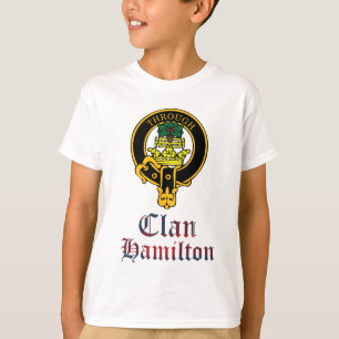 Hamilton scottish crest en tartan clan name t-shirt
