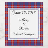 Hamilton Scottish Wedding Wine Label Wijn Etiket (Enkel label)