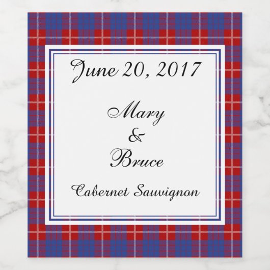 Hamilton Scottish Wedding Wine Label Wijn Etiket (Enkel label)