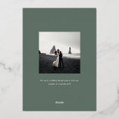 Hamilton Silver Greenery Wedding Save the Date Folie Uitnodiging (Achterkant)