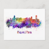 Hamilton skyline in watercolor briefkaart (Voorkant)