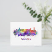 Hamilton skyline in waterverf briefkaart (Staand voorkant)