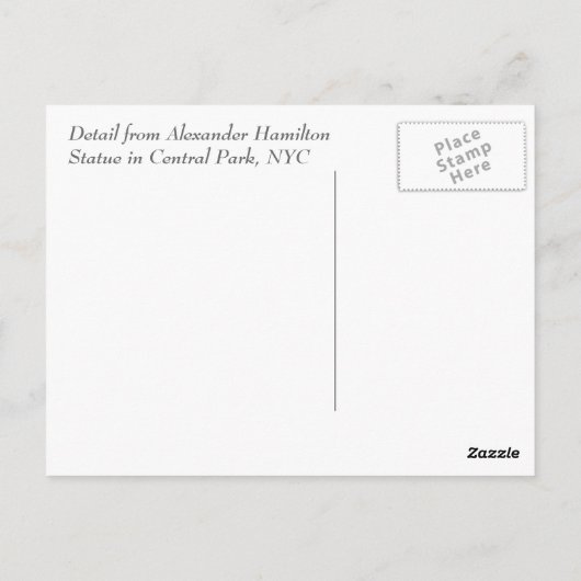 Hamilton statue-kaart briefkaart (Achterkant)
