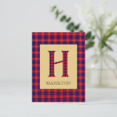 Hamilton Tartan Monogram H Briefkaart (Staand voorkant)
