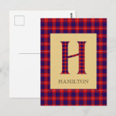 Hamilton Tartan Monogram H Briefkaart (Voorkant / Achterkant)