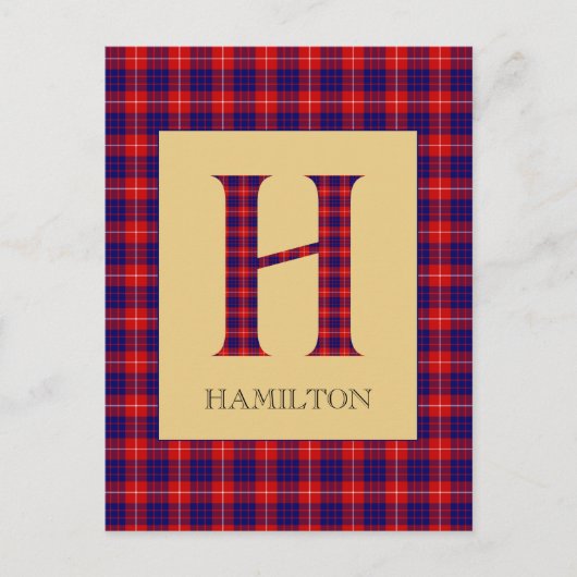 Hamilton Tartan Monogram H Briefkaart (Voorkant)