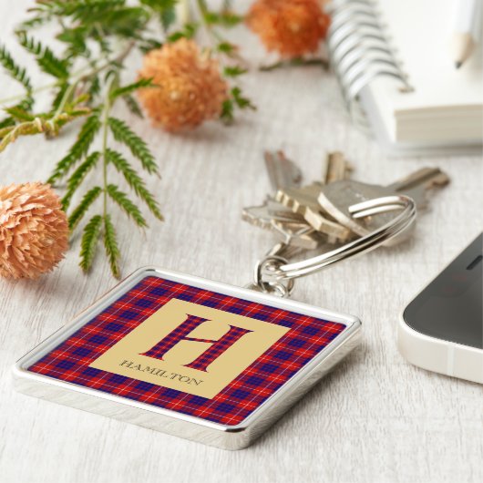 Hamilton Tartan Monogram H Sleutelhanger (Zijkant)