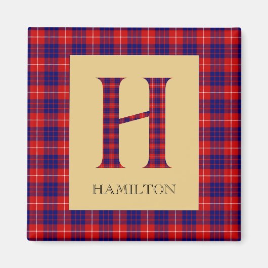 Hamilton Tartan Monogram H Sleutelhanger Magneet (Voorkant)