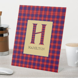 Hamilton Tartan Monogram H Sokkelbord Reclamebord Met Voetstuk