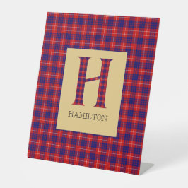 Hamilton Tartan Monogram H Sokkelbord Reclamebord Met Voetstuk