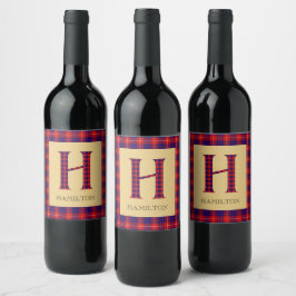 Hamilton Tartan Monogram H Wijn Etiket